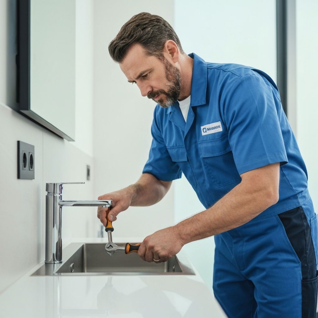 Professional Plumber at Work